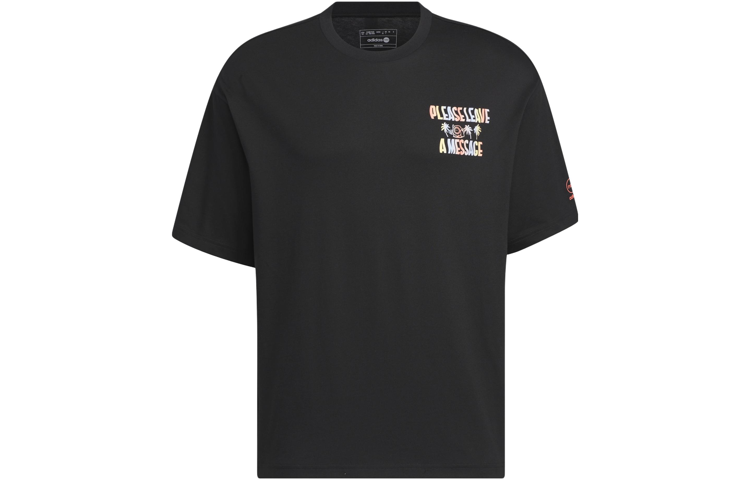 Adidas Neo T Shirts Unisex Black Crew Neck Moderate Straight Fit IA6746 M