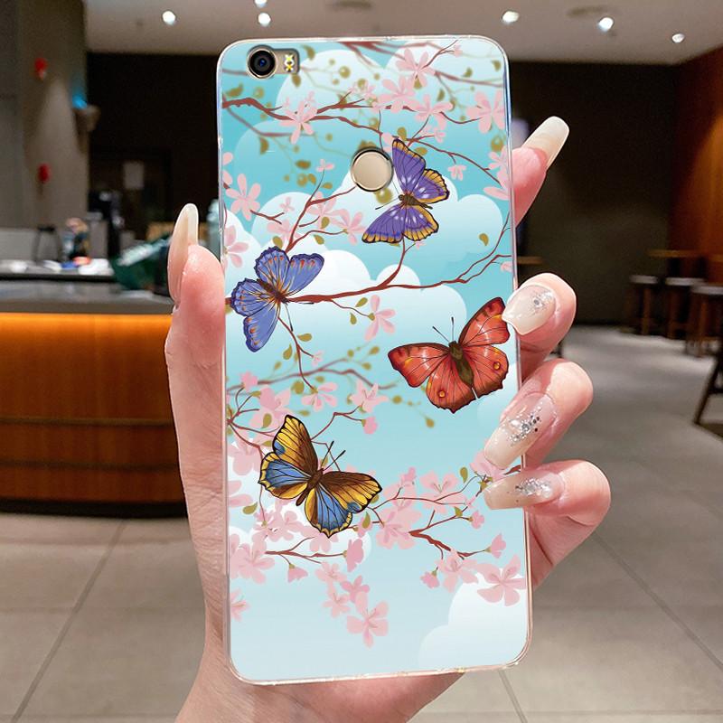 For Xiaomi Mi Max Case Luxury Fashion Butterfly Flower Clear Soft TPU Silicone Back Cover For XiaomiMax Mi Max 1 Max1 Phone Case