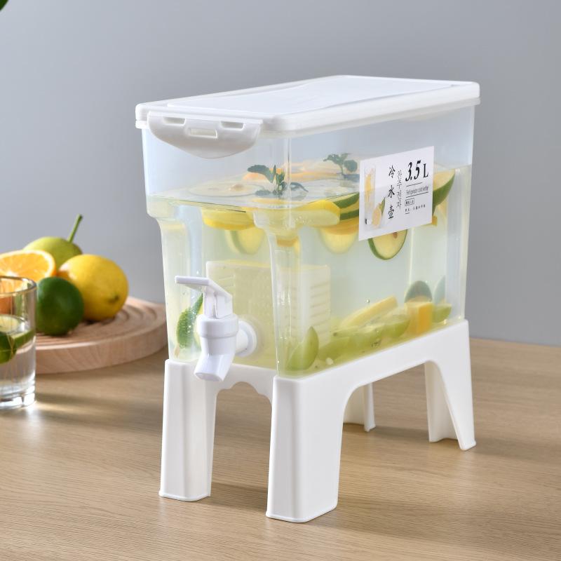 Cold Water Jug With Tap Water Beverage Dispenser Fruit Teapot Cold Waterlemonade