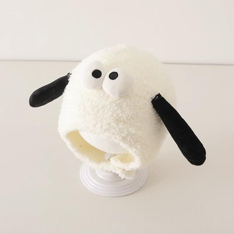 Infants and Toddlers Autumn and Winter Cute Baby Ear Protector Pullover Hat Warm Plush Hat Men and Women Thickened Baby Hat Funny