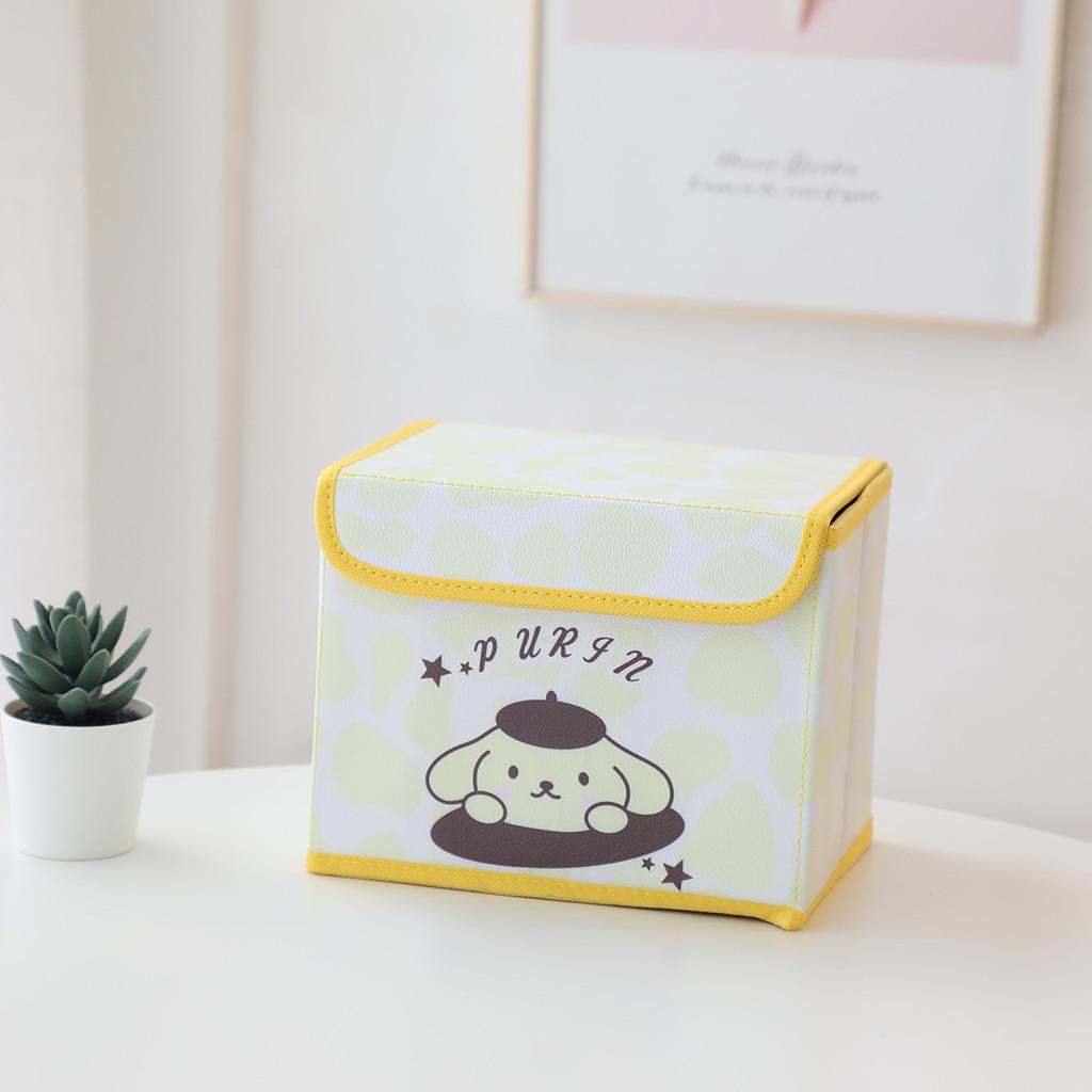 Hello Kitty Kuromi Cinnamoroll Melody Gittermuster Faltbare Klapp-Aufbewahrungsbox für Büro und Schlafzimmer