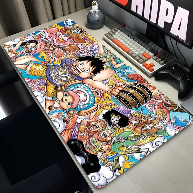 Anime Mouse Pads Designed Specifically ESports Gaming Desk Mat Laptop Accessories One Piece Luffy Large Mousepads Cool Carpet
