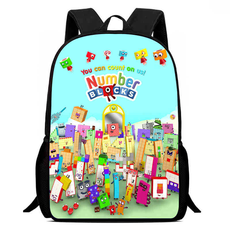 Digitale Bausteine Numberblocks Schultasche Hochauflösend Multifunktional Oxford Leichter Rucksack