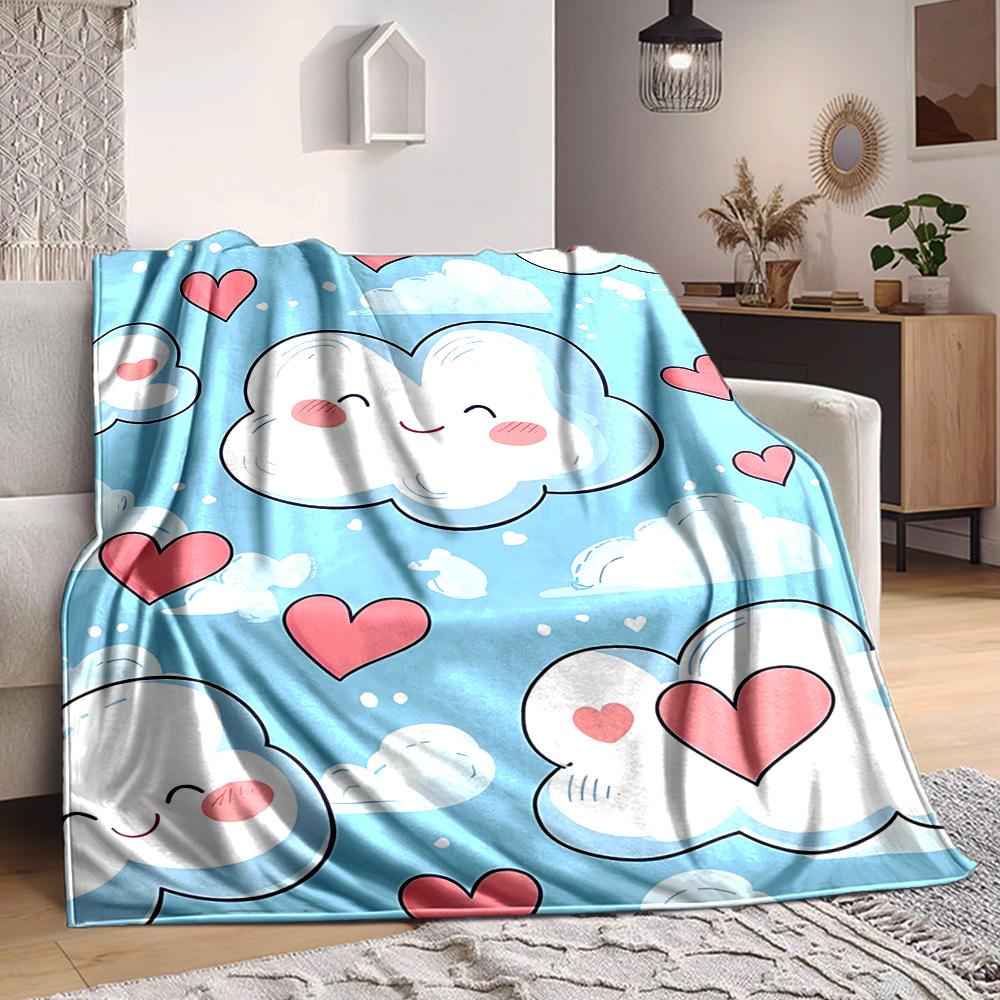 

1pc Cloud Heart Pattern Blanket Warm,Perfect for Camping And Travel, Making It a Great Gift for Any Season yy250904181 75x90cm