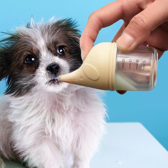 20ML Cat Bottle Anti-Choking Kitten Newborn Pet Puppy Feeder Food-grade Silicone Nipple Detachable Lid Sterilizable Bottle