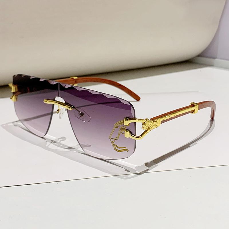 Frameless One-piece Lens Wavy Edge Ladies Personality Irregular Sunglasses