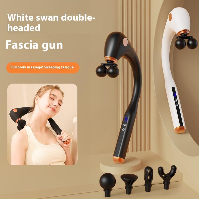2026 New Pain Relief Muscle Recovery Personal Care Health Gift USB Dual Head Extended Handle Fascia Gun Dual Massage Experience Massager