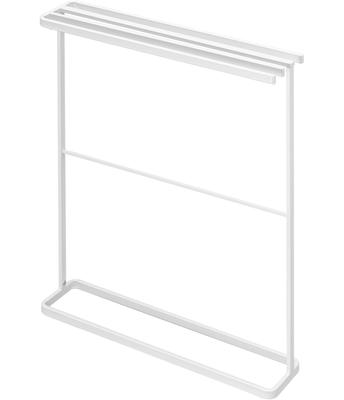 Yamazaki Tower 5576 Slim Bath Towel Hanger, Side-Mountable, White, Approx. 25.6" W X 5.5" D X 29.7" H