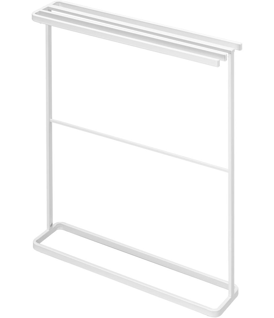 Yamazaki Tower 5576 Slim Bath Towel Hanger, Side-Mountable, White, Approx. 25.6" W x 5.5" D x 29.7" H