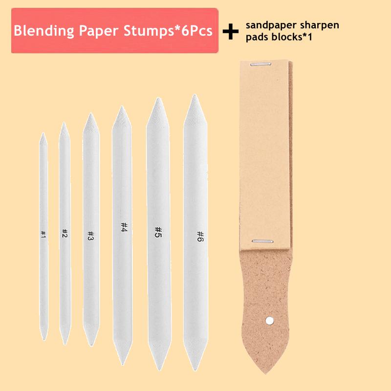 Blending Stumps and Tortillions Paper Art Blenders Sandpaper Pencil Sharpener Pointer for Artist Charcoal Sketch Drawing To Practical Use
