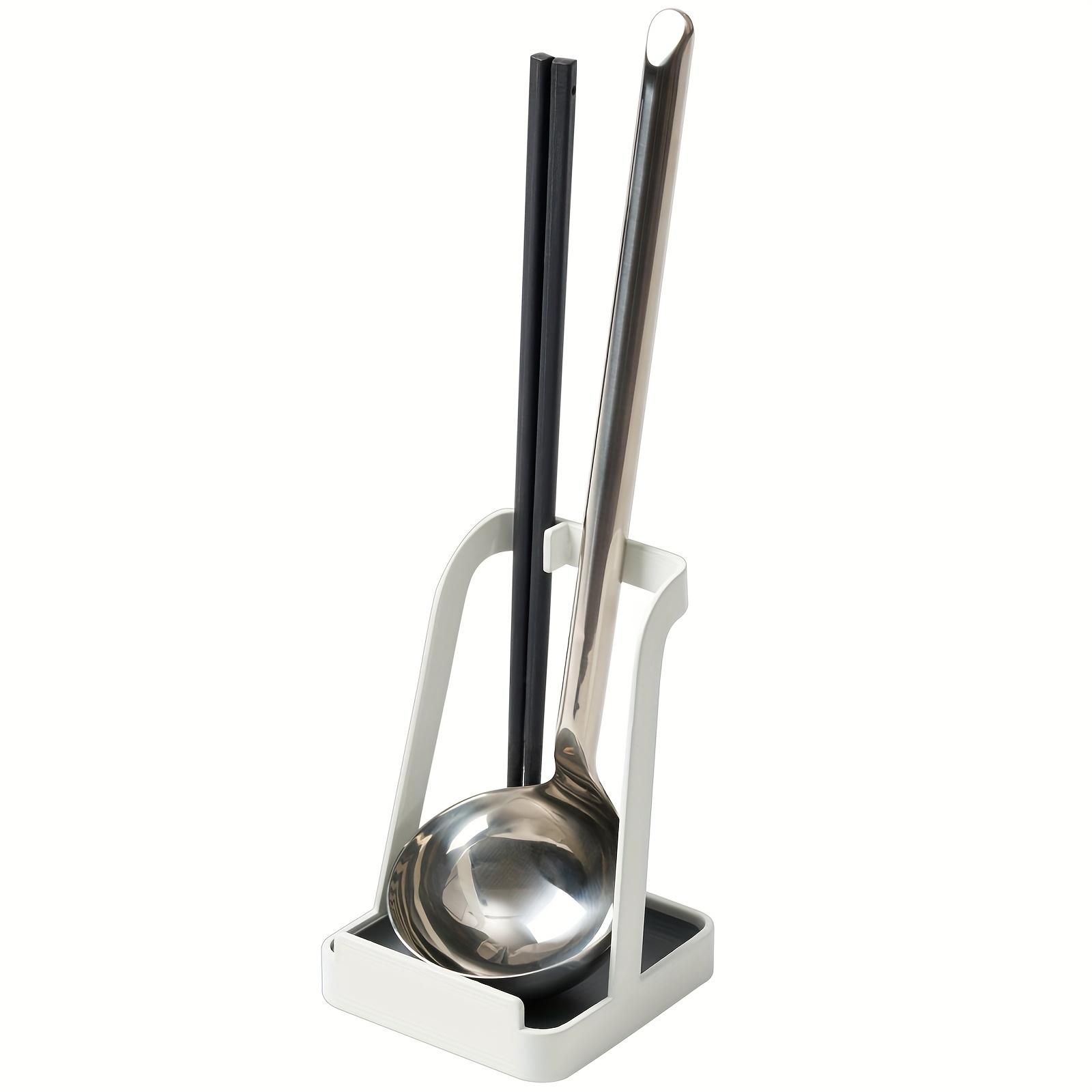 

Держатель для половника из нержавеющей стали для дома, без сборки, кухонный органайзер, термостойкая, водостойкая подставка для ложки, подставка для крышки кастрюли белый