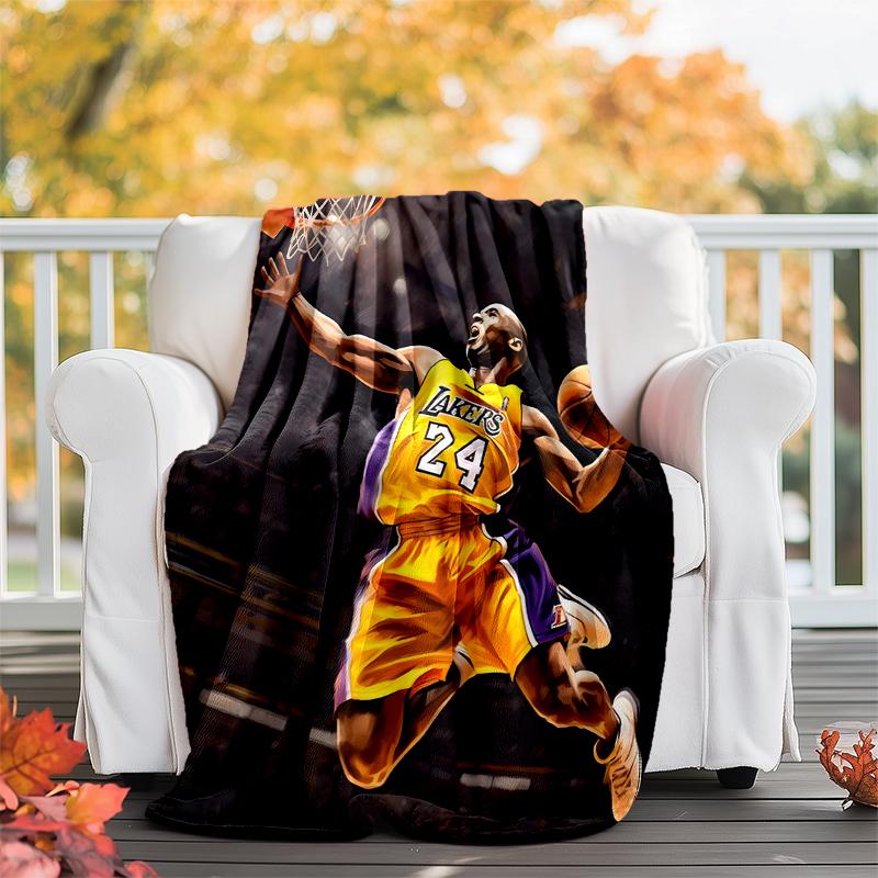 Great Basketball Player Flannel Blanket Soft All-Season Throw, Design for Camping, Car Travel, Hiking Sofa, Bed, Office Perfect Gift for Parties