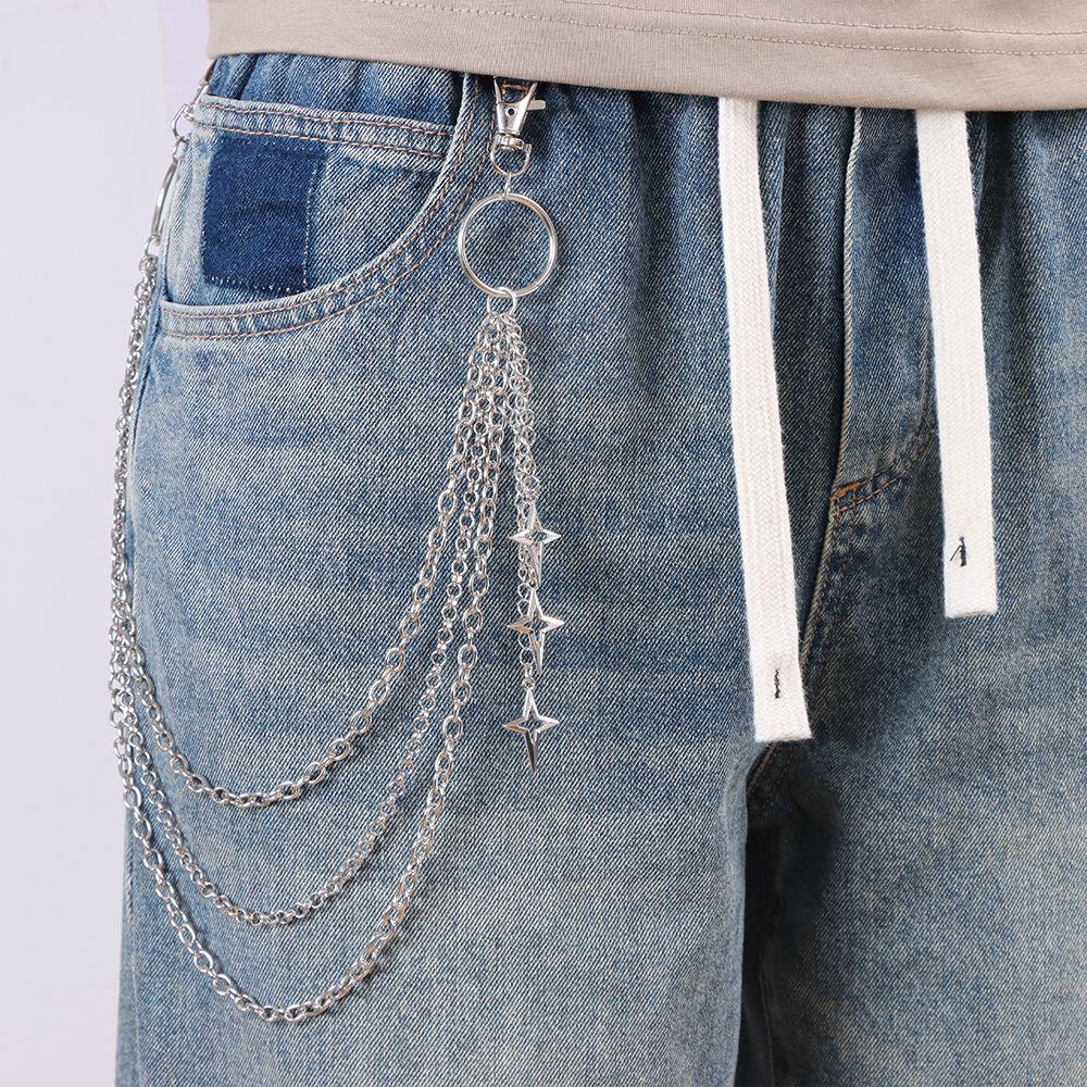 Trendy Multi-layer Star Pendant Metal Pants Chain: Versatile Hip Hop Fashion Accessory