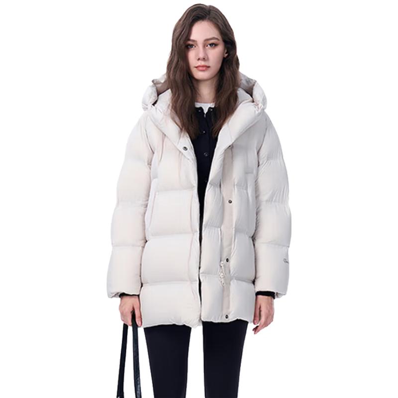 

Jinyujie Women s Hooded Mid-Length Puffer Down Jacket M