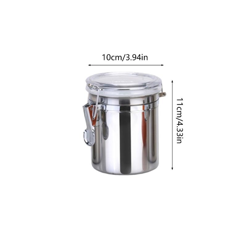 Multifunctional Steel Canister Set Steel Kitchen Storage Container Food Storage Sealed Canister with Clear Lid