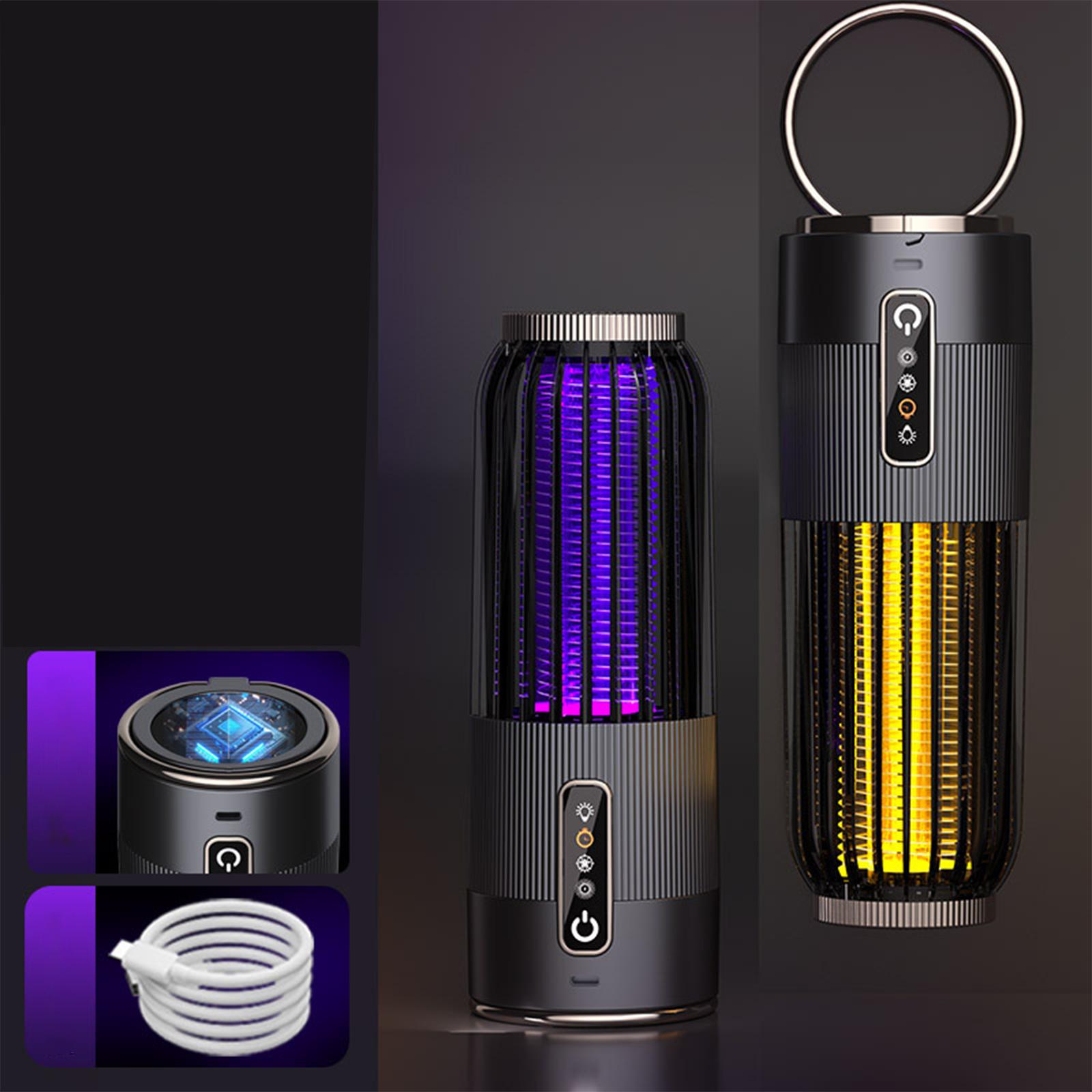 

Solar Mosquito Killer Lamp Electric Shock Rechargeable Mosquito Killer USB Mosquito Lamp LED Night Light Mosquito Catcher Gray