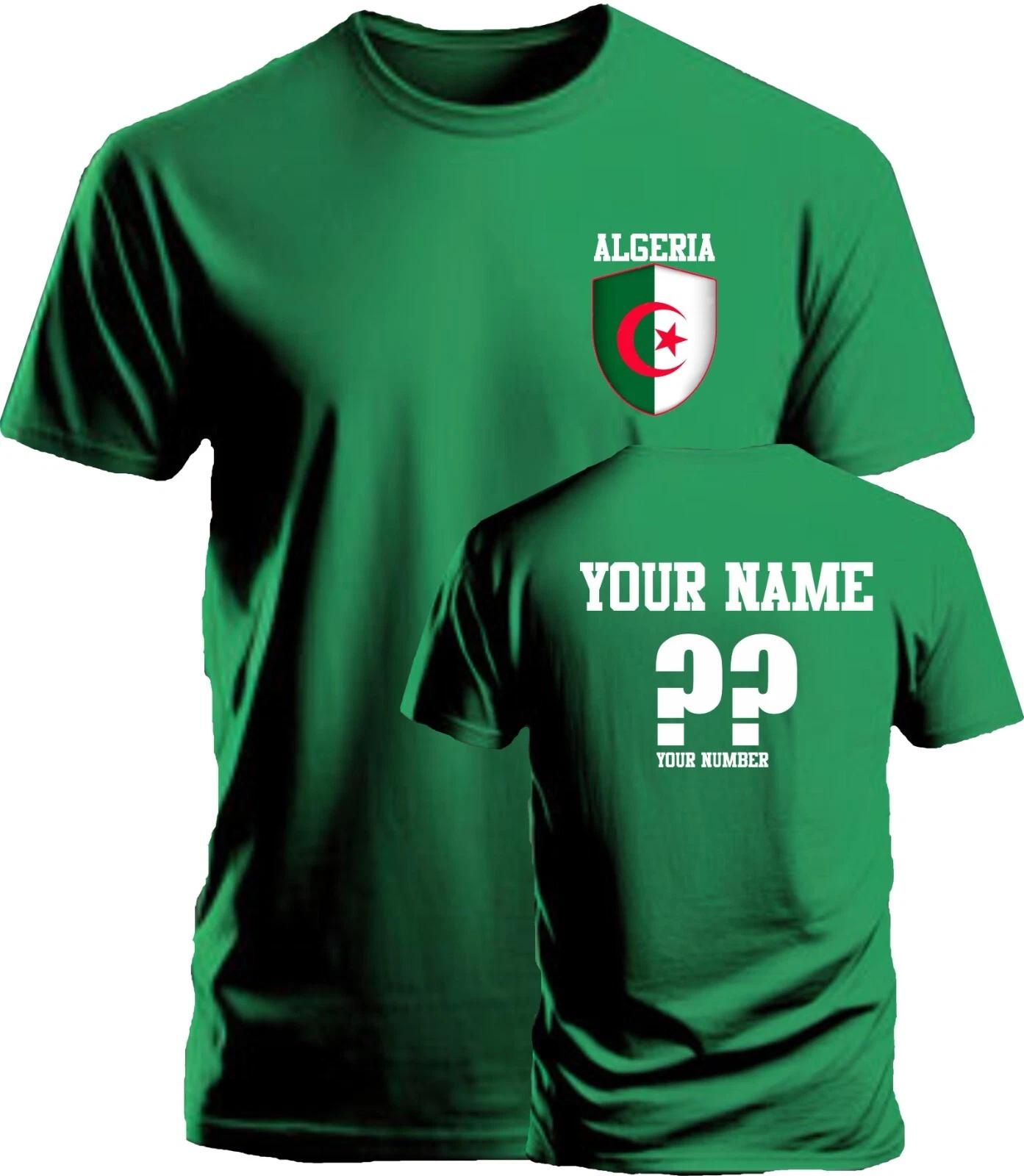 Personalise Algeria Football T-Shirt Soccer Fans Sports Costume Flag Badge Gift 3XL
