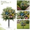 Artificial Flower Garden Stake with Ground Spike Realistic Morning Glory Simulation Outdoor Decorative Plant for Lawn Patio Yard