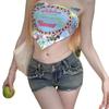 Damen Hüftjeans Hotpants mit Nieten - Sexy Figurbetonte Sommer-Denimshorts