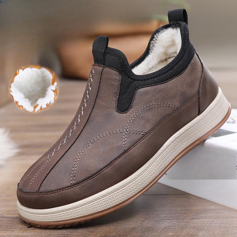 

Новые хлопковые туфли с добавленным флисом и утолщенной тканью, теплые зимние ботинки 45