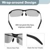 Sports Sunglasses for Polarized for Gray [uxcell] Men, Lenses, Cycling/Motorcycling, Driving, Fishing, Running, Black/Clear