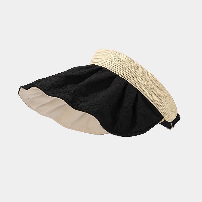 

Summer Wide Brim Sun Hat For Women Breathable Uv Protection Sunshade Cap чёрный