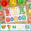 Handmade Wooden Math Clip Beads: Educational Number Matching Toy for Children