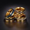 Men's Titanium Steel Rotating Chain Ring - Rotatable Stress Relief Jewelry and Beer Bottle Opener