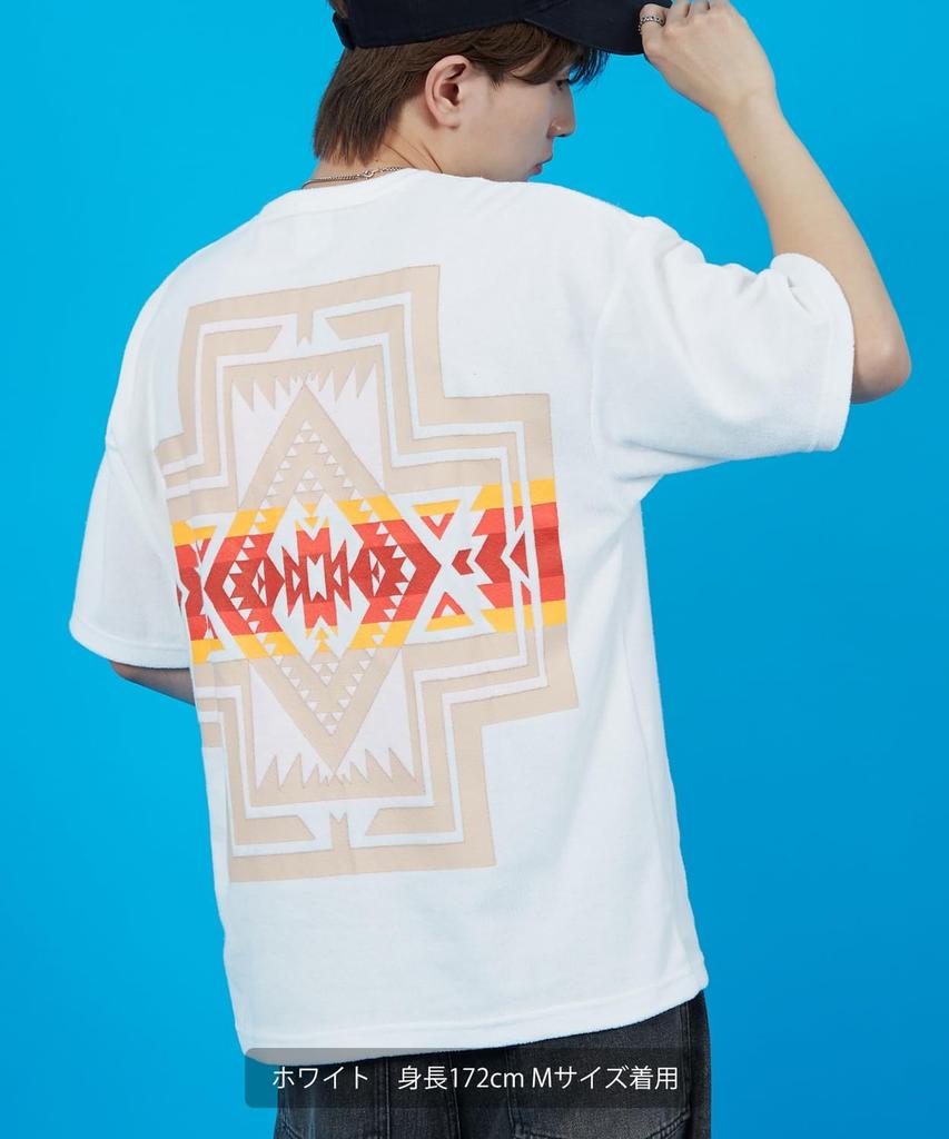 [IMPROVES] [SIDEWAYSTANCE] Native American Print Pile Short Sleeve T-Shirt