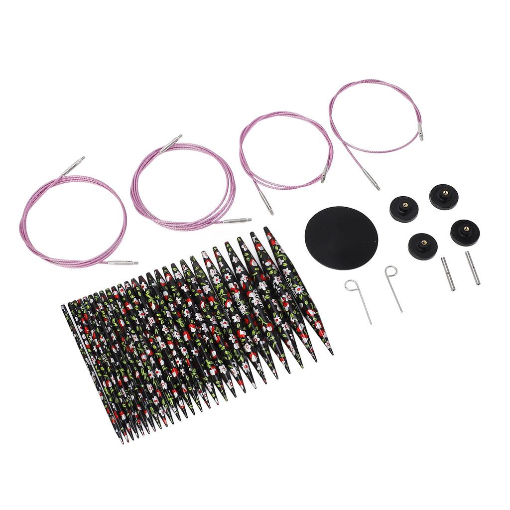 13 Pairs Circular Needles Detachable Aluminum Printing Knitting Needle Set PU Storage Bag for