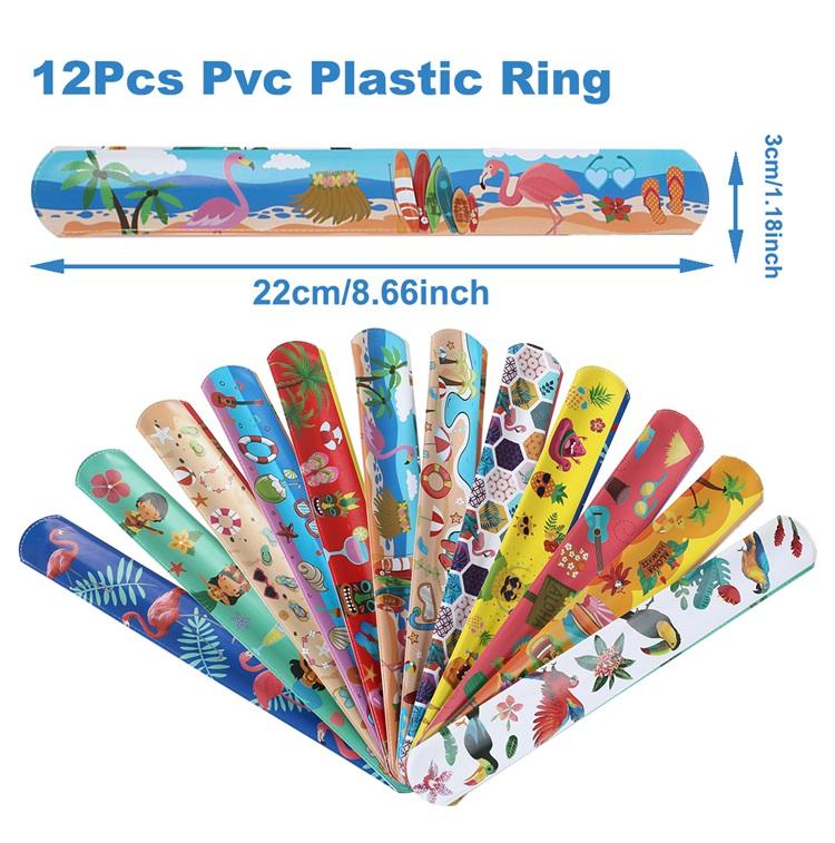 Hawaii Slap Bracelets Mermaid Dinosaur Animals Wristband Gifts Birthday Party Supplies Kids Favor Toys Baby Shower Party Supplie