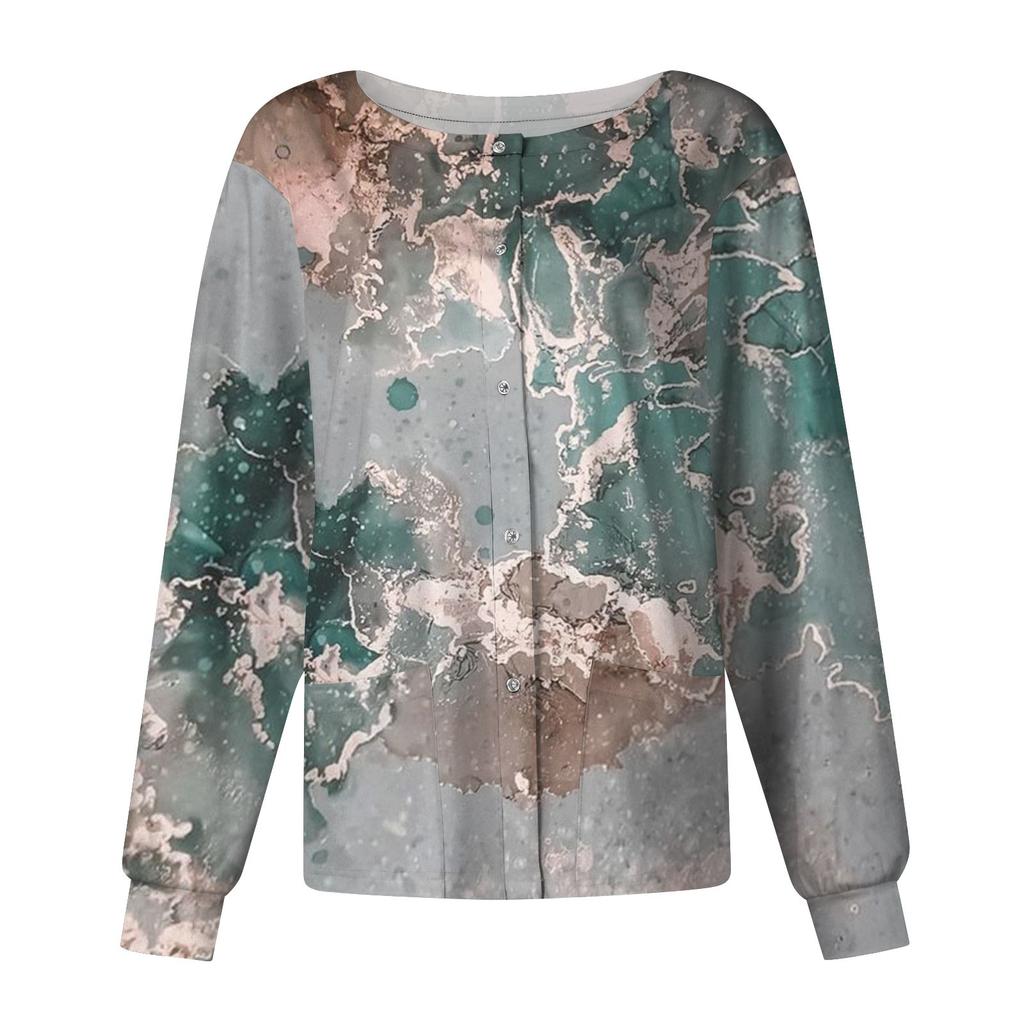 Ženy Vzor s dlouhým rukávem Kapesní Pracovní stojáček Jednořadý ochranný overal Cardigan Bunda Top