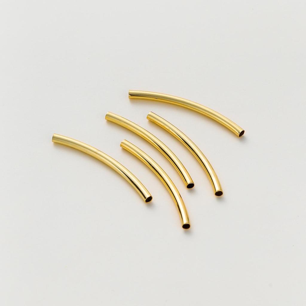 Glossy 14k/18k Gold Electroplated Bent Tube Jewelry Accessories - Flower and Starry Sky Design