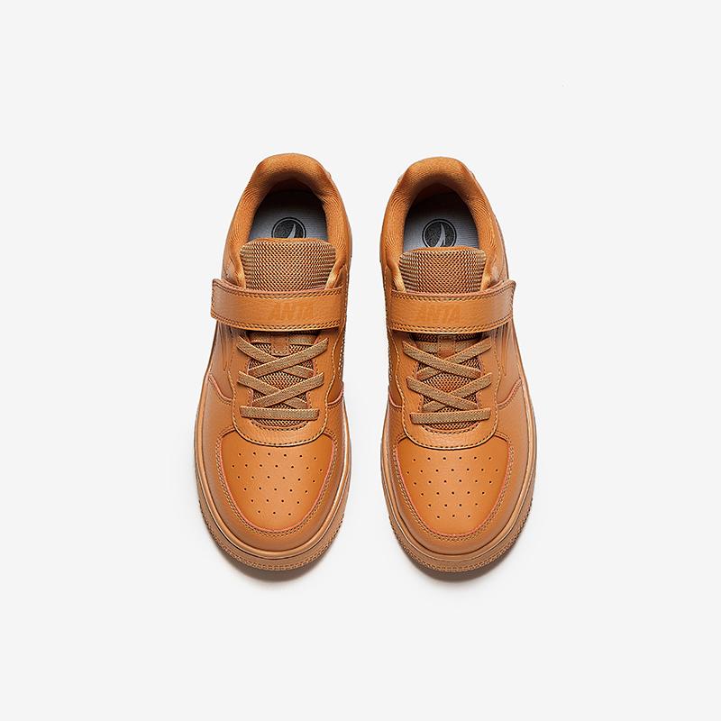 Anta Fashionable Comfortable Wear-Resistant Lightweight Shock-Absorbing Non-Slip Low-Top Kids Skate Shoes Kids Sneakers Milk-Brown A12448088-7