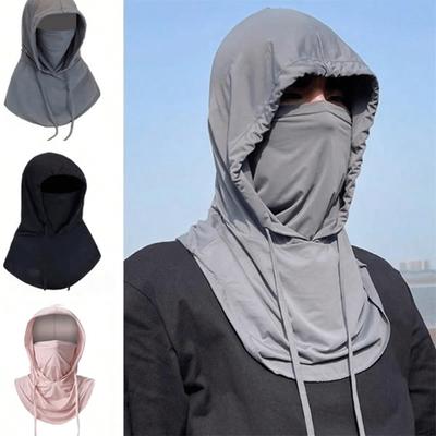 Lightweight Semi-Transparent Full Face Sun Protection Hat, Breathable Outdoor Hiking Camping UV Protection Neck Cover