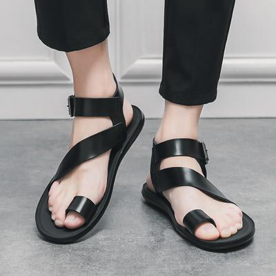 Fashion UYOYU 2024 Summer Designer Sandals Mens Leather Platform Classic Roman Open-toed Slippers Outdoor Beach Rubber Shoes Flip Flops