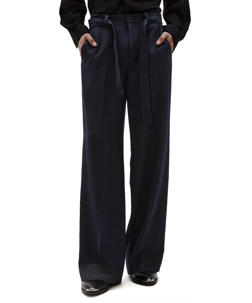 LMOOD Porto Belted Slacks Dark Navy
