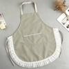 Lace Cooking Apron Splash-proof Fabric Work Clothes New Household Apron  For Kitchen