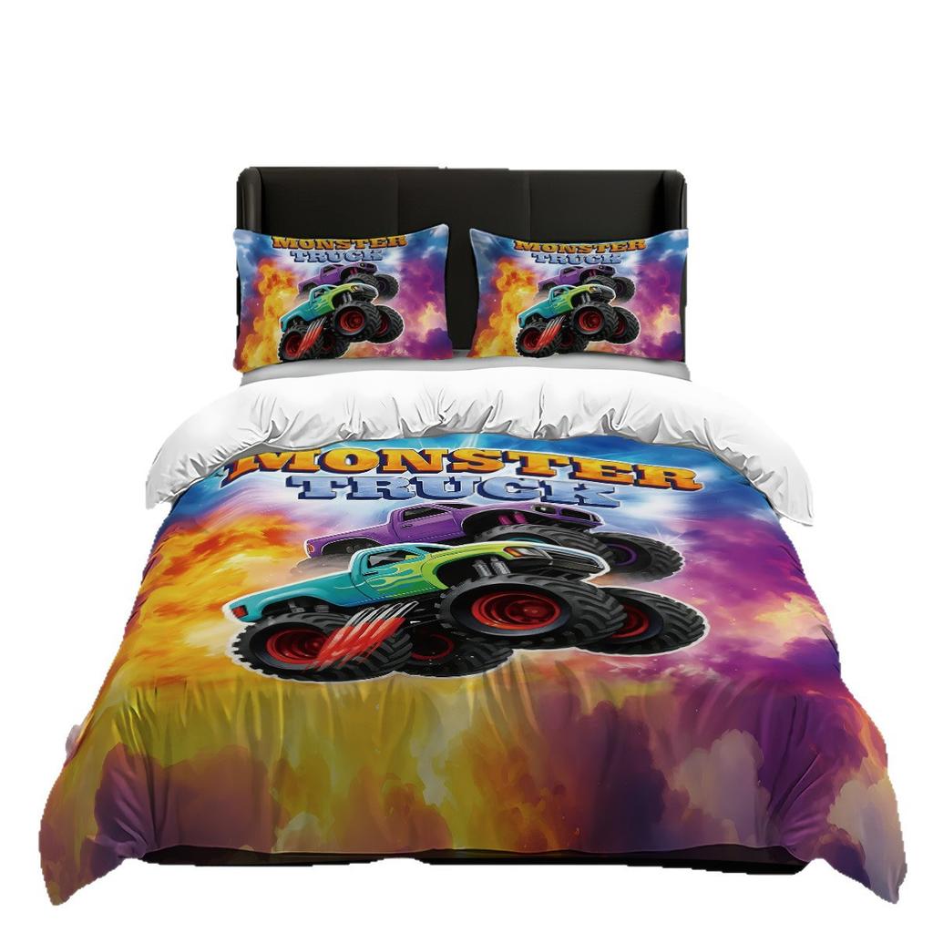 Monster Trucks Bedding Set Pillowcase 2/3/pcs Boy Girl Duvet Cover Adult Children Gift Single Double Large Size