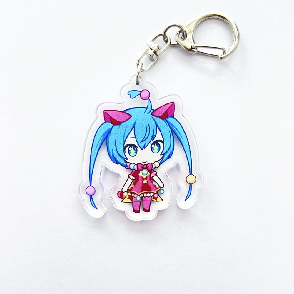 Anime PJSK Project Sekai Colorful Stage Character SD Cosplay Keychain Bag Pendant Acrylic Keyrings Key Chain Ornament Decoration