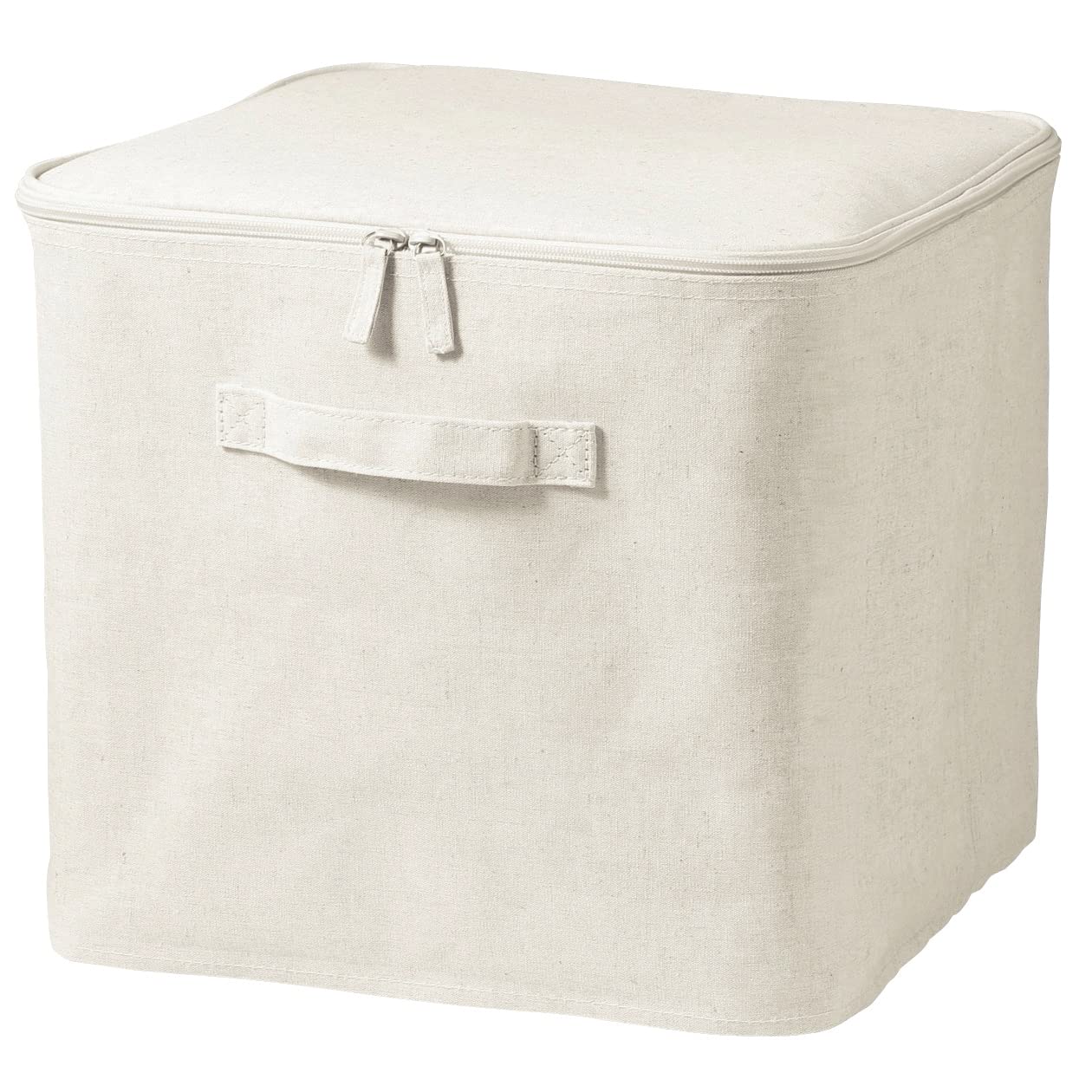 

MUJI Soft 35cm W x 35cm D x 32cm Polyester Lid Product Suitable for Clothing Storage Box, Large, H, Linen, Included, Number 12403494,