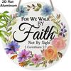 2D Flat Faith Aluminium Sign - Navidad Figurine Ornaments with Wreath Pattern - Ideal for Front Door, Wall, Porch, Fence Decor - Ideal Gift for