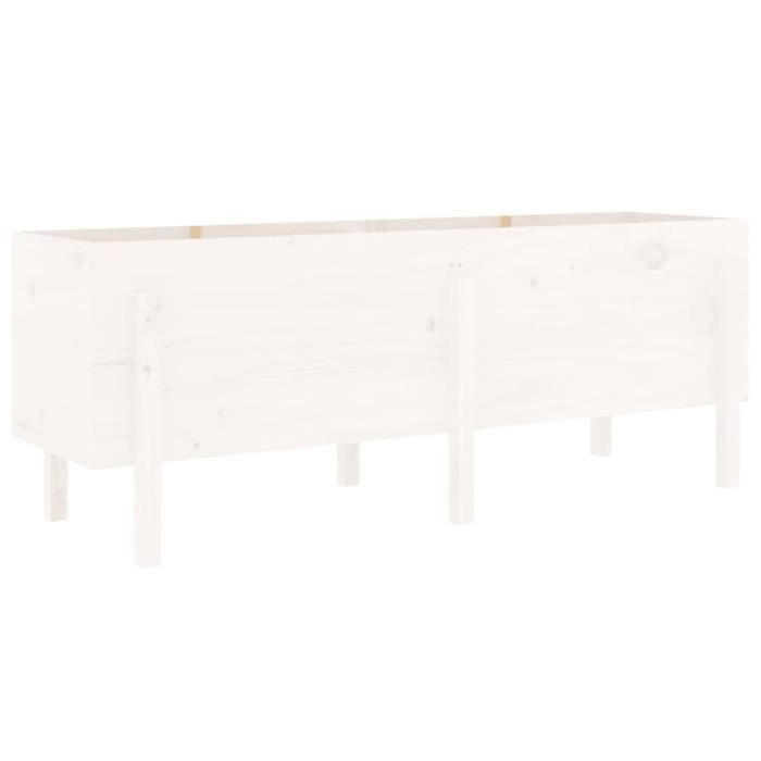 VidaXL Lit surélevé de jardin blanc 160x50x57 cm bois de pin massif 825220