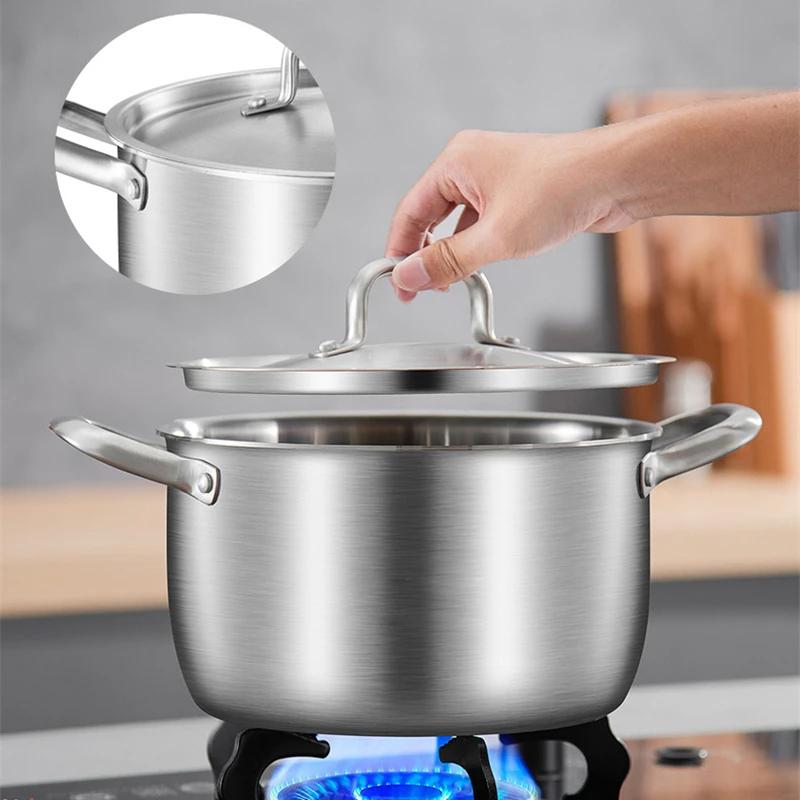 316 stainless steel soup pot Extra thick food grade soup pot Thickened double ear pot Electromagnetic furnace gas special pots
