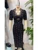 Waist-Cinching Slimming Dress: Women's European & American Style, Sexy Lace Patchwork, V-Neck Print