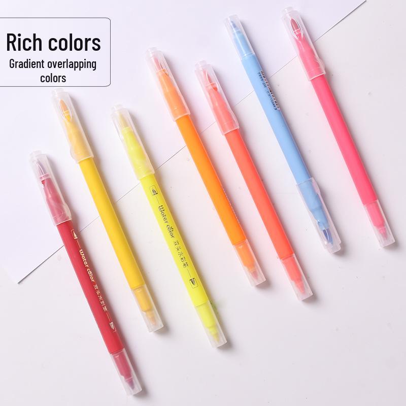 Large Capacity Double-Ended Watercolor Marker - Blue, Yellow, Black