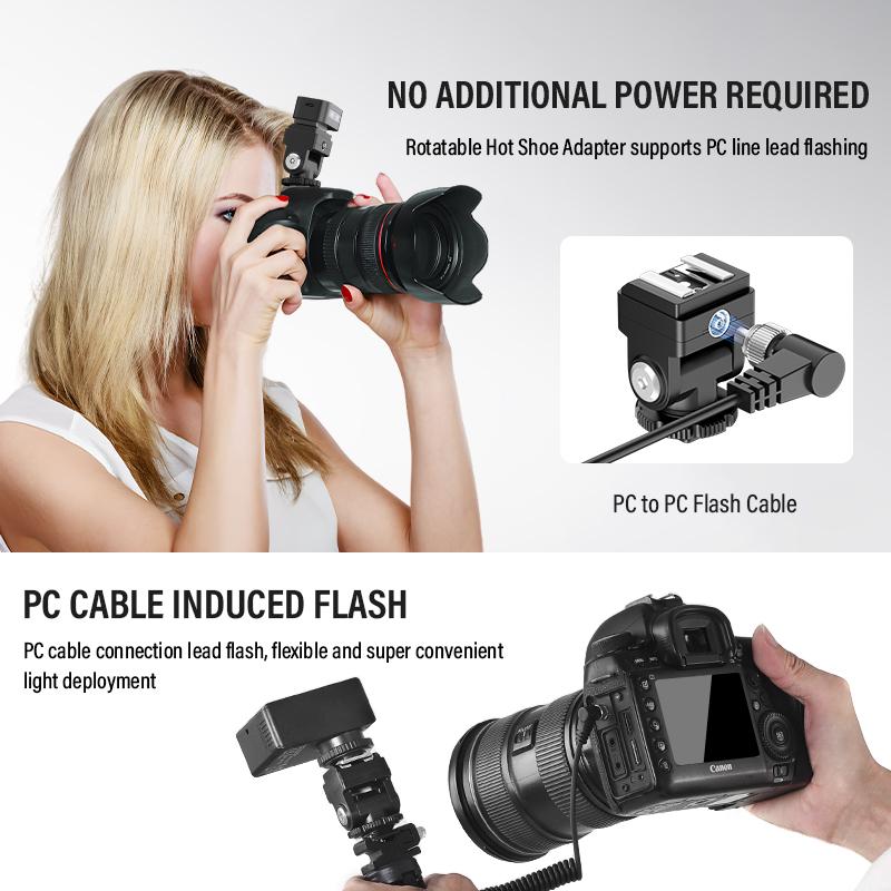 Soonpho C-N2 Konwerter Gorącej Stopki Adapter Błysku Port PC Sync Zestaw Dla Błysku Nikon Do Aparatu Canon Dla Błysku Mini Godox Im20/IM30