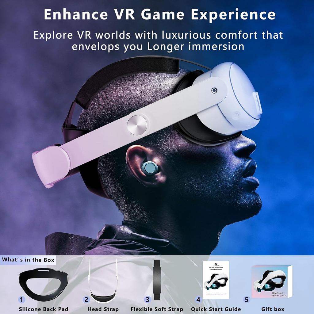 Kopfband für Meta Quest 3 Komfort Verstellbares Elite-Band für Meta Quest 3 Druck reduzieren Weiches Kissen VR-Headset-Zubehör