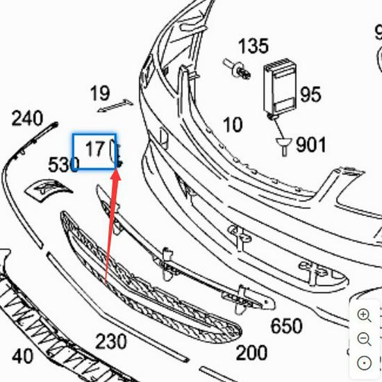 Mercedes-Benz S-Class W220 Front Bumper Tow Hook Cover Panel