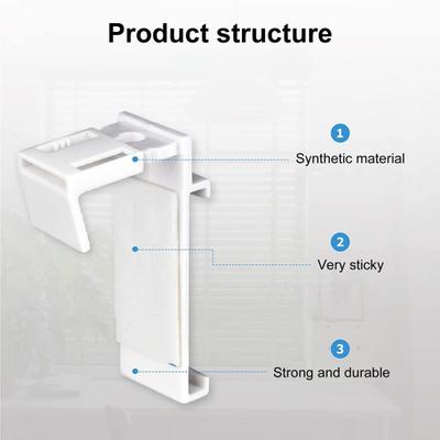 2 Set Curtain Hanger Durable Easy Installation Clamp Holder Roller Blinds Self-Adhesive Hook Home